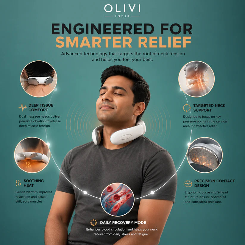 Electric neck massager with far infrared thermal heat