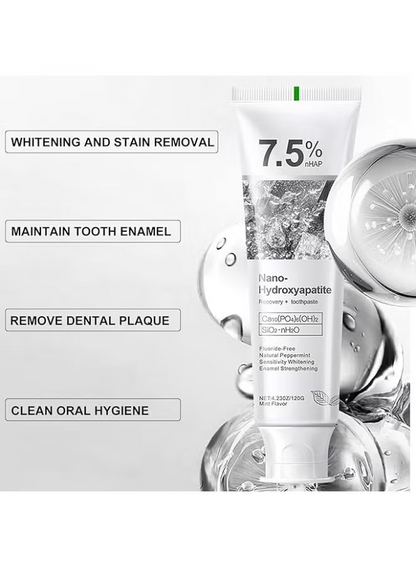 7.5% Hydroxyapatite Toothpaste - Nano Hydroxyapatite Whitening Toothpaste